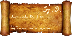 Szarvadi Dorina névjegykártya